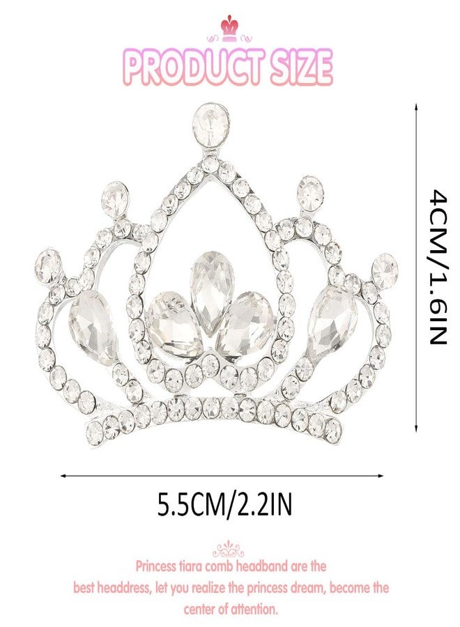 يان مشط يان تاجا مرصع بأحجار الراين، تاج فضي للنساء - Image 2