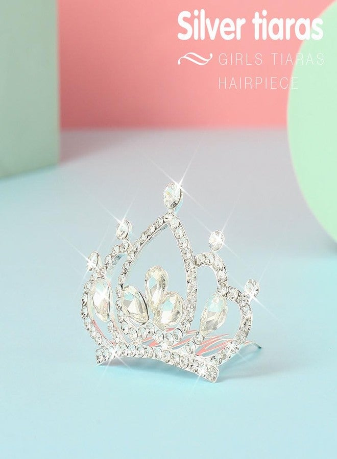 يان مشط يان تاجا مرصع بأحجار الراين، تاج فضي للنساء - Image 4