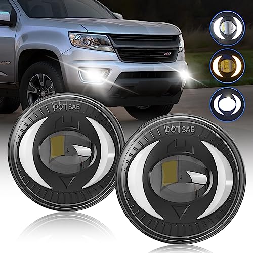 SINYATO INDUST LED Fog Lights With DRL/Turn Signals Compatible with 07-13 Chevy Avalanche 07-14 Suburban Tahoe GMC Yukon/XL Ford Mustang 08-09 Pontiac G8, DOT Certified, 1 Pair - Image 1