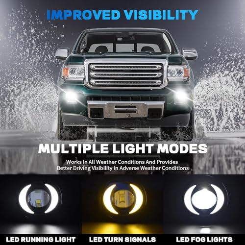 SINYATO INDUST LED Fog Lights With DRL/Turn Signals Compatible with 07-13 Chevy Avalanche 07-14 Suburban Tahoe GMC Yukon/XL Ford Mustang 08-09 Pontiac G8, DOT Certified, 1 Pair - Image 2