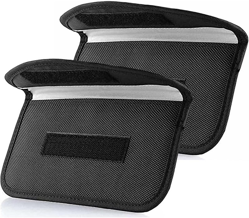 ONEVER 2 Pack Faraday Bags for Car Keys and Cell Phone, Signal Blocking Key Pouch Wallet, Anti-Tracking Anti Theft Car Protection, Cell Phone Signal Jammer WiFi/GSM/LTE/NFC/RFID, GPS Blocker Bag - Image 1