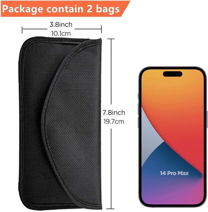 ONEVER 2 Pack Faraday Bags for Car Keys and Cell Phone, Signal Blocking Key Pouch Wallet, Anti-Tracking Anti Theft Car Protection, Cell Phone Signal Jammer WiFi/GSM/LTE/NFC/RFID, GPS Blocker Bag - Image 5