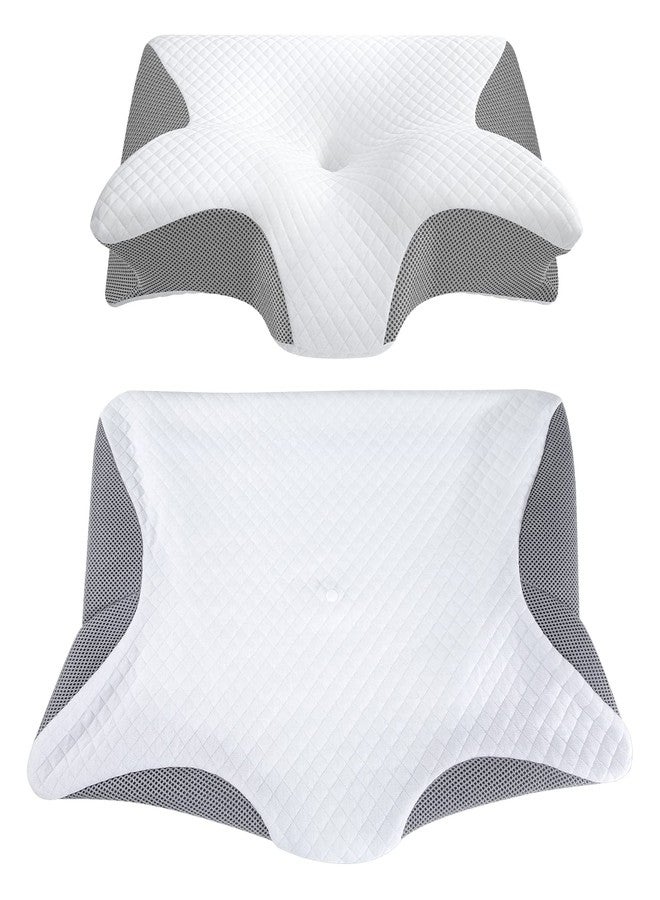 HOMCA Memory Foam Cervical Pillow Cover - Hypoallergenic Contour Orthopedic Pillow Case, 1Pack, Grey (Suitable for Pillow Model: PL02) - Image 1