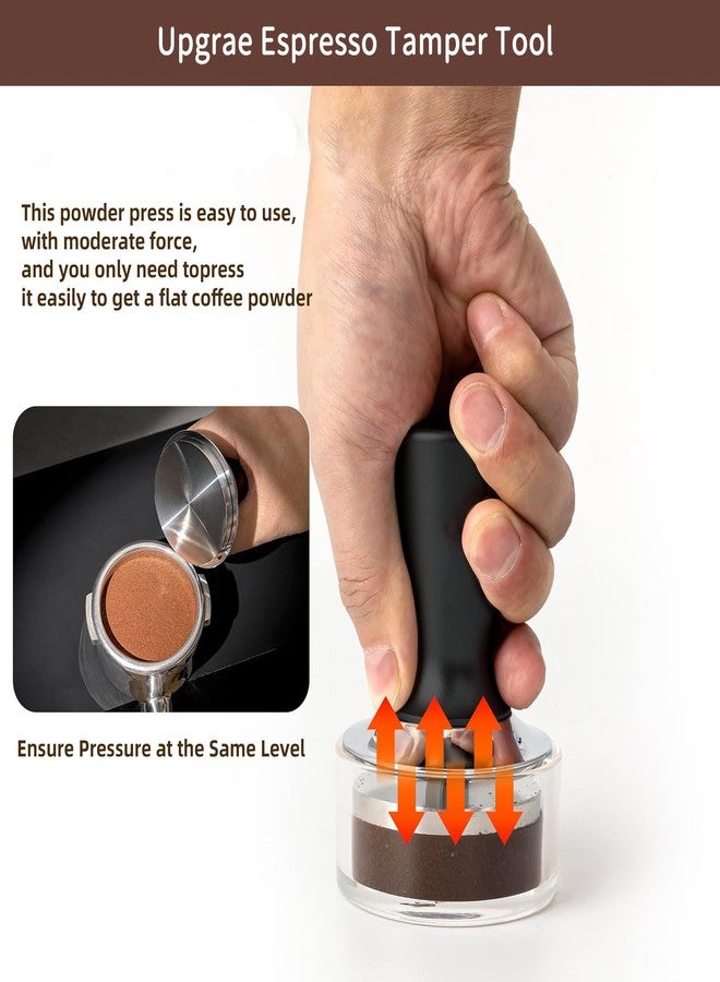 fogkay 51mm Espresso Tamper, Premium Calibrated 30lb Spring Loaded Tamper Compatible for CASABREWS CM5418, 3700Essential, De'Longhi EC260 and 51mm Portafilter, 100% Stainless Steel Coffee Tamper, Black - Image 4