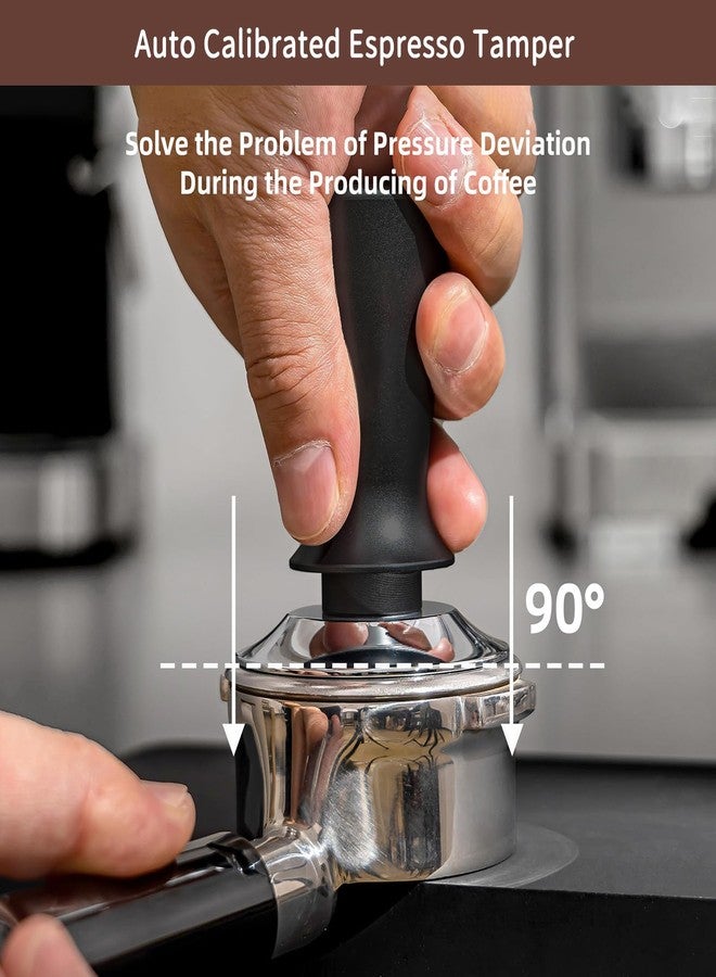 fogkay 51mm Espresso Tamper, Premium Calibrated 30lb Spring Loaded Tamper Compatible for CASABREWS CM5418, 3700Essential, De'Longhi EC260 and 51mm Portafilter, 100% Stainless Steel Coffee Tamper, Black - Image 3
