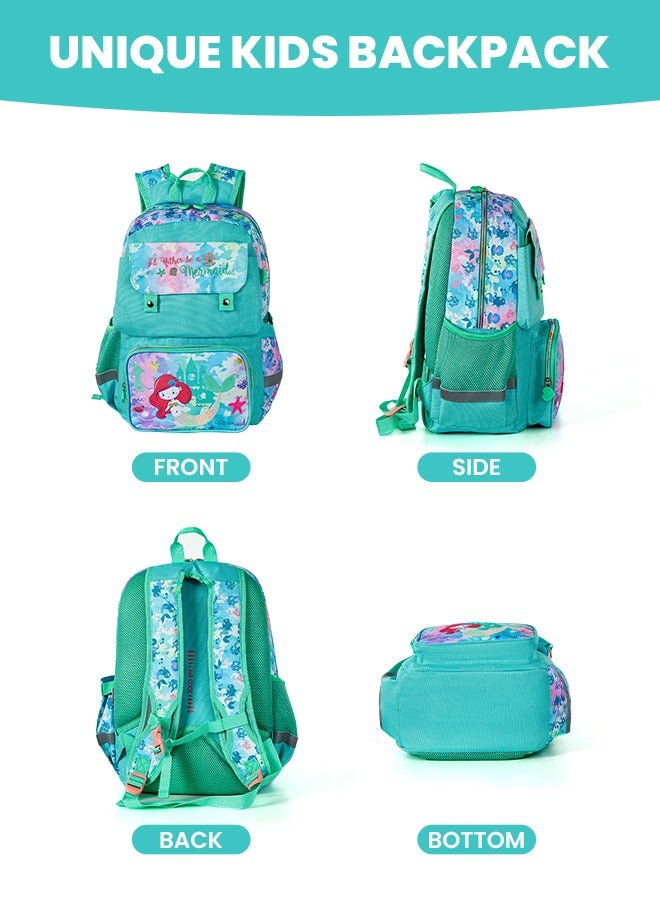 hibobi Children's School Bag for Girls Mermaid Waterproof Backpacks Child Kids Shoulder Bag Satchel Knapsack, Green  - Image 5