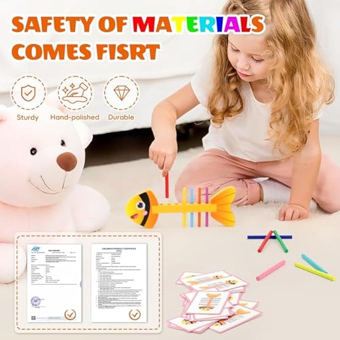 WOODEN COLOR SORTING TOYS FOR TODDLERS 3+ YEARS, LEARNING TOY, SENSORY MATCHING GAME FOR COGNITIVE DEVELOPMENT, FINE MOTOR SKILLS EDUCATION GIFT FOR BOYS AND GIRLS - Image 5