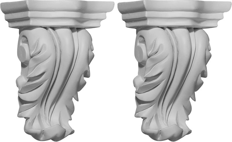 Ekena Millwork COR04X02X05BL 4 1/4-Inch W x 2 5/8-Inch D x 5 3/4-Inch H Blackthorne Corbel, White (Pack of 2) - Image 1