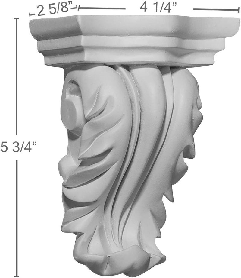 Ekena Millwork COR04X02X05BL 4 1/4-Inch W x 2 5/8-Inch D x 5 3/4-Inch H Blackthorne Corbel, White (Pack of 2) - Image 2