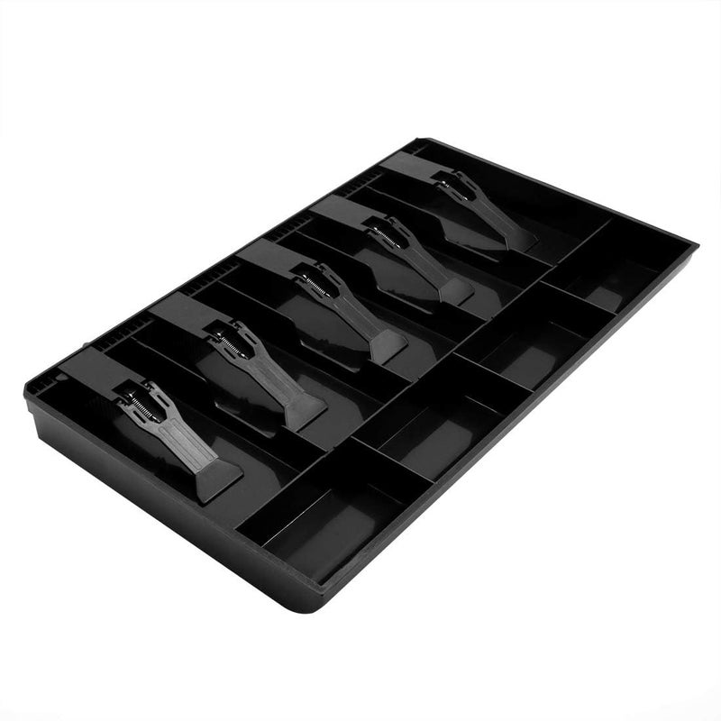 HaRvic HaRvic Plastic cash drawer organizer tray cashier drawer box with coin slot bill counter cash box with 5 Bills 4 Coins for Petty Cash Money Storage Box 5 Slot Case Drawer  - Image 1