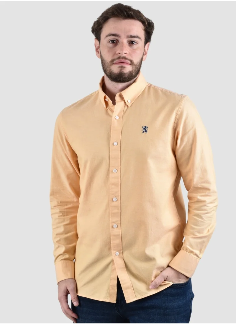 GIORDANO Men's Lion Oxford Shirt - Yellow