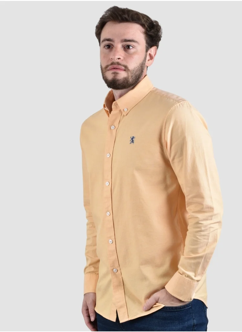 GIORDANO Men's Lion Oxford Shirt - Yellow