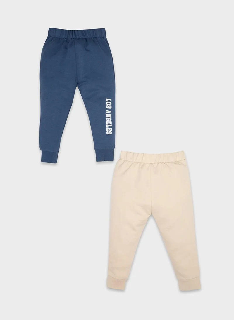 DeFacto Elastic Waist Printed 2-Piece Jogger Set