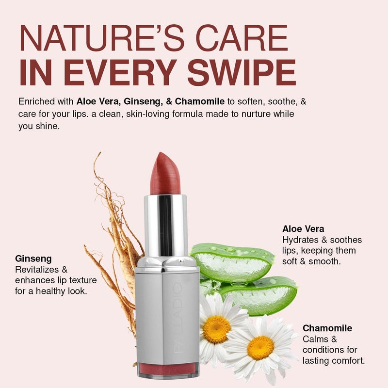 Palladio Herbal Lipstick, Petal Pink, Rich Pigmented and Creamy Lipstick - Image 5