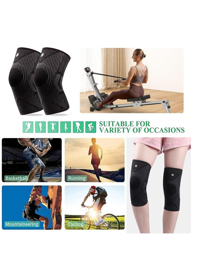 Loquat 2 Pack Black Knee Braces for Knee Pain Women and Men, Knee Support for gym running Knee Pain - Image 3