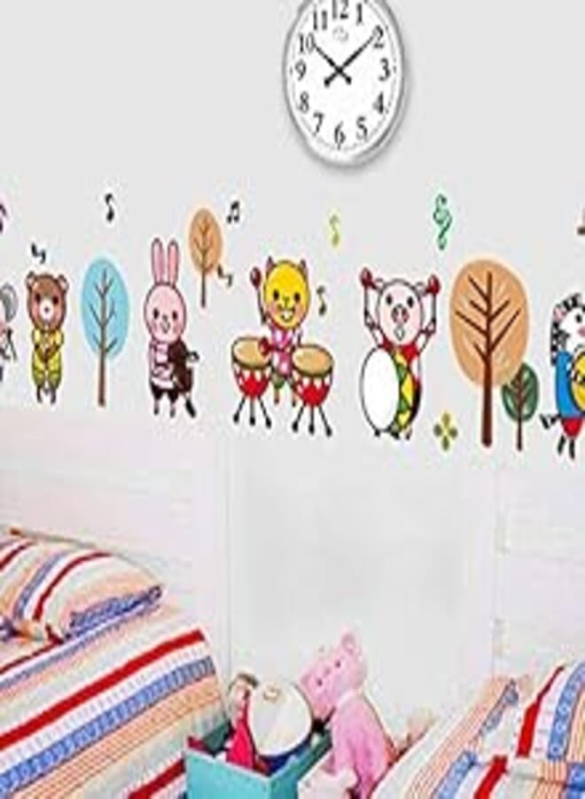 Forest Concert Animals Band Music Wall Sticker Stickers Home Decoration Wall Paper Kids Rooms Decals-es