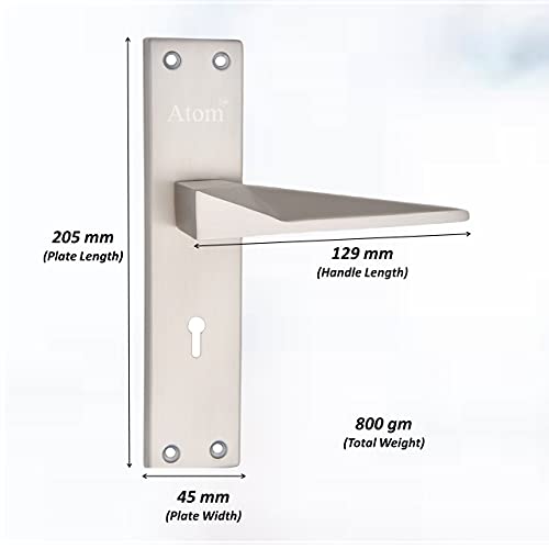 Atom Heavy Duty Mortise Door Lock for Bedroom, Living Room, Main Door, Silver Satin Finish | 3 Keys | 6 Lever Double Stage Lockset for House Hotel Office(802KY) - Image 3