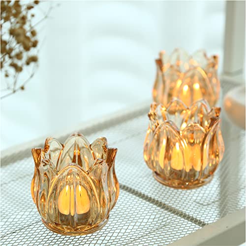 GOLDEAL 12Pcs Gold Votive Candle Holders, Thick Glass Tea Light Candle Holder Bulk, Tealight Candle Jars for Wedding Table Decor, Party Supplies, Bridal Shower Decorations, Centerpieces for Tables - Image 2