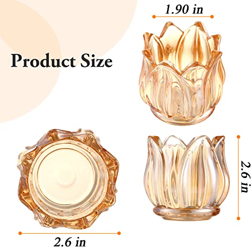 GOLDEAL 12Pcs Gold Votive Candle Holders, Thick Glass Tea Light Candle Holder Bulk, Tealight Candle Jars for Wedding Table Decor, Party Supplies, Bridal Shower Decorations, Centerpieces for Tables - Image 4