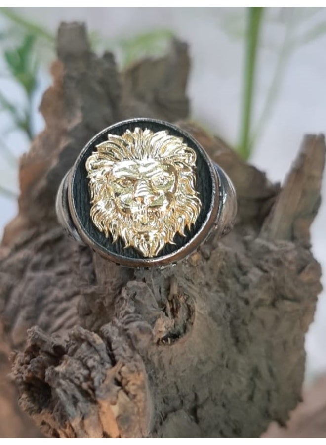 925 Sterling Silver Lion Face Ring Royal Design - Image 2
