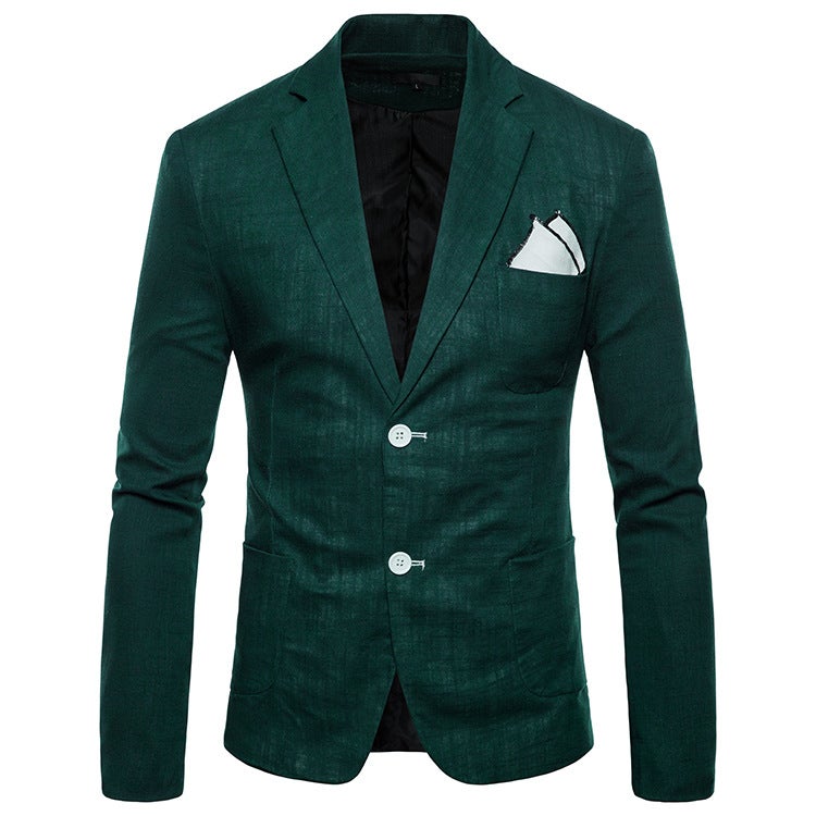 2018 Casual Suit Men'S Spring New Men'S Fashion 2-Button Cotton And Linen 9-Color Business Suit Men'S - Image 5