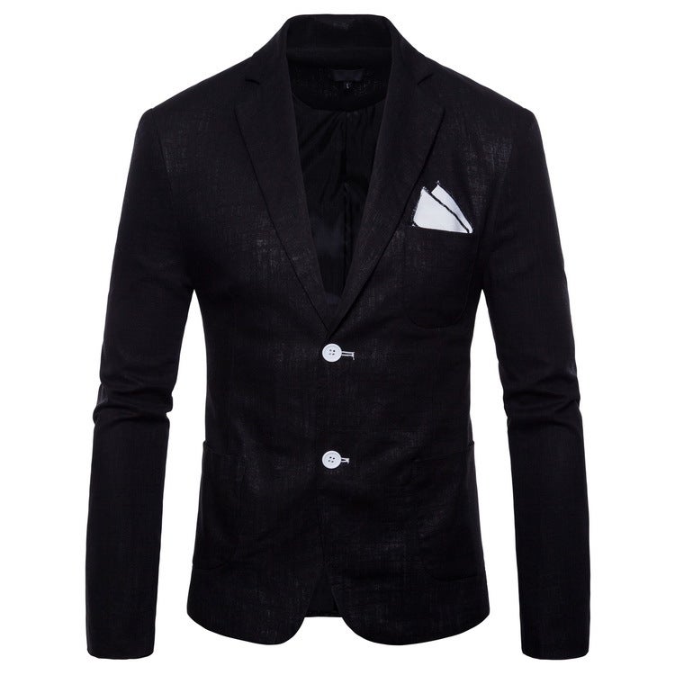 2018 Casual Suit Men'S Spring New Men'S Fashion 2-Button Cotton And Linen 9-Color Business Suit Men'S - Image 4