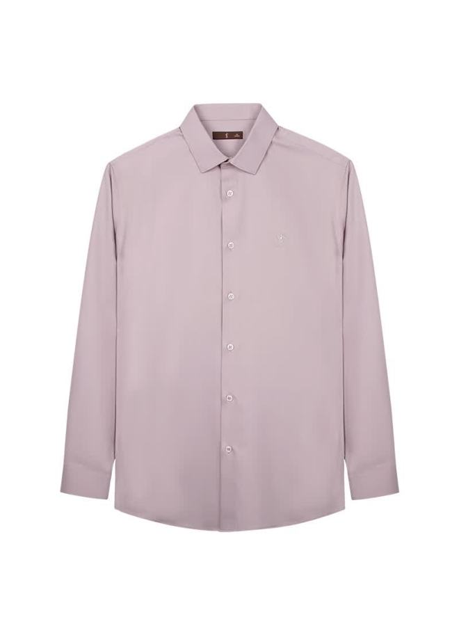 Tries Long-sleeve Shirt For Men, Business Professional Work Uniform, Spring And Autumn New Product, Solid Color Mulberry Silk Breathable Embroidered Shirt Top