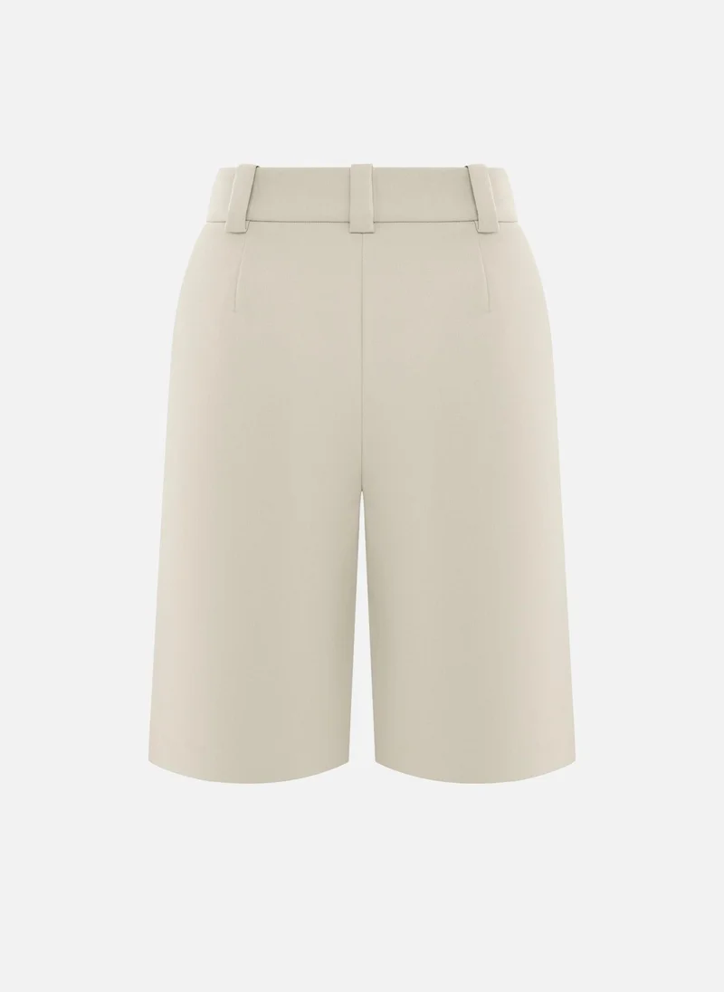 Lichi  Loose-fitting shorts made in suiting fabric with waist pleats for Women | Best Price UAE