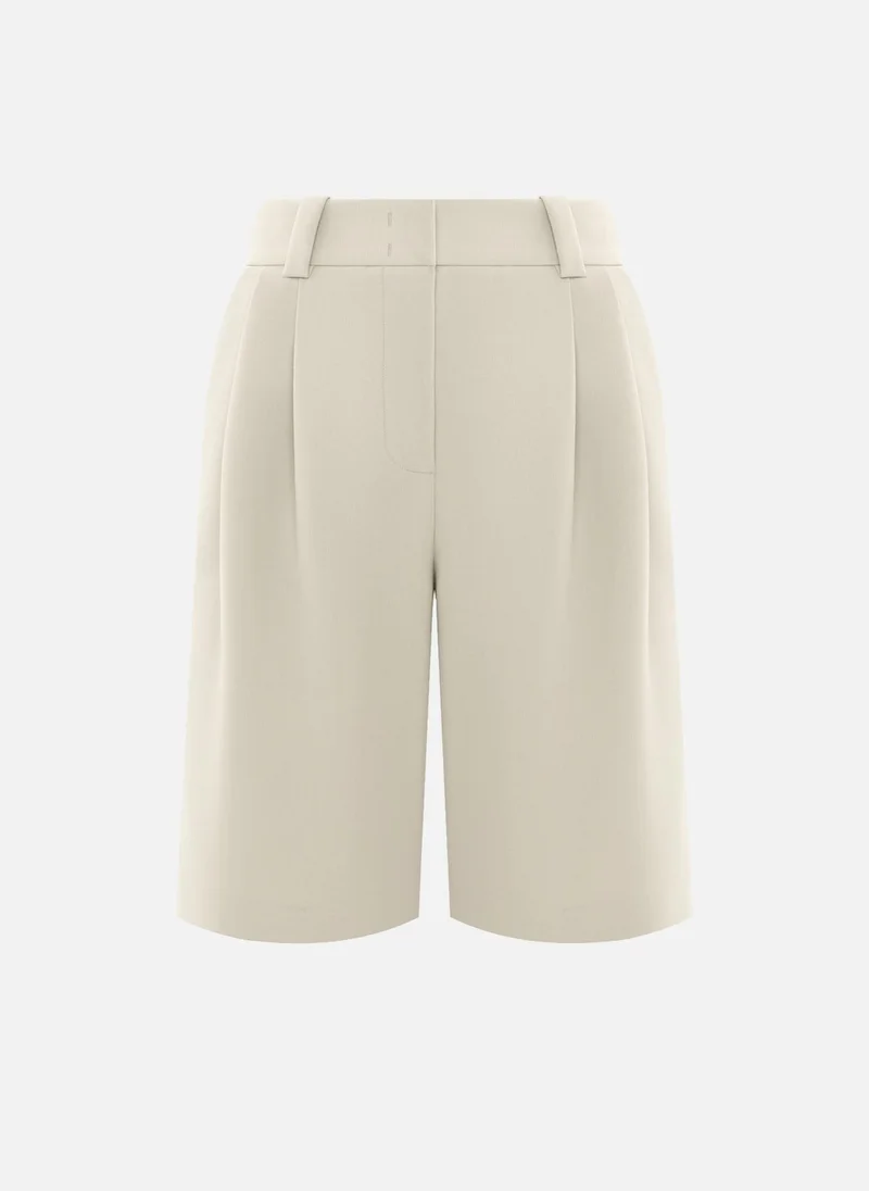 Lichi  Loose-fitting shorts made in suiting fabric with waist pleats for Women | Best Price UAE