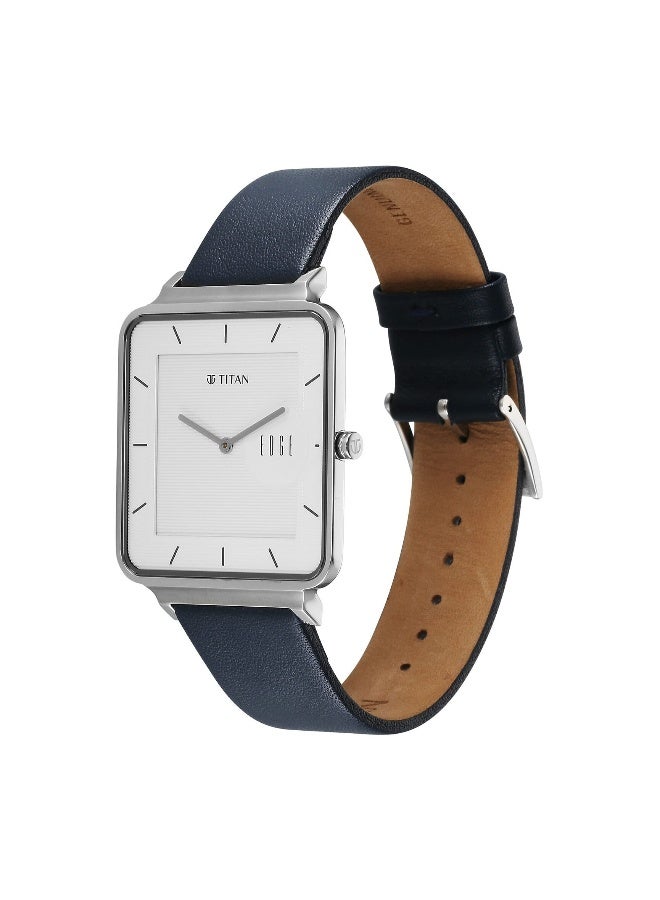 TITAN Edge Quad Quartz Analog White Dial With Blue Leather Strap Watch For Men 10017Sl01 - Image 2