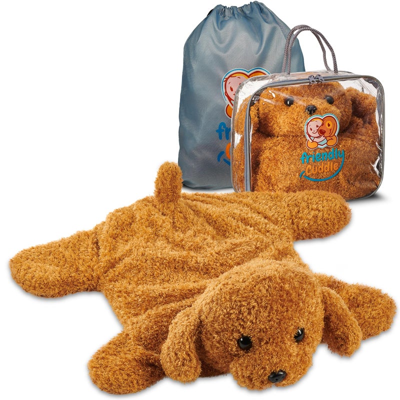 FRIENDLY CUDDLE Weighted Lap Blanket for Kids  Adults  Teddy Weighted Blanket  ASD Sensory Processing Weighted Stuffed Animals Dog Toy  Microwavable Weighted Lap Pad for Kids 5 Lbs