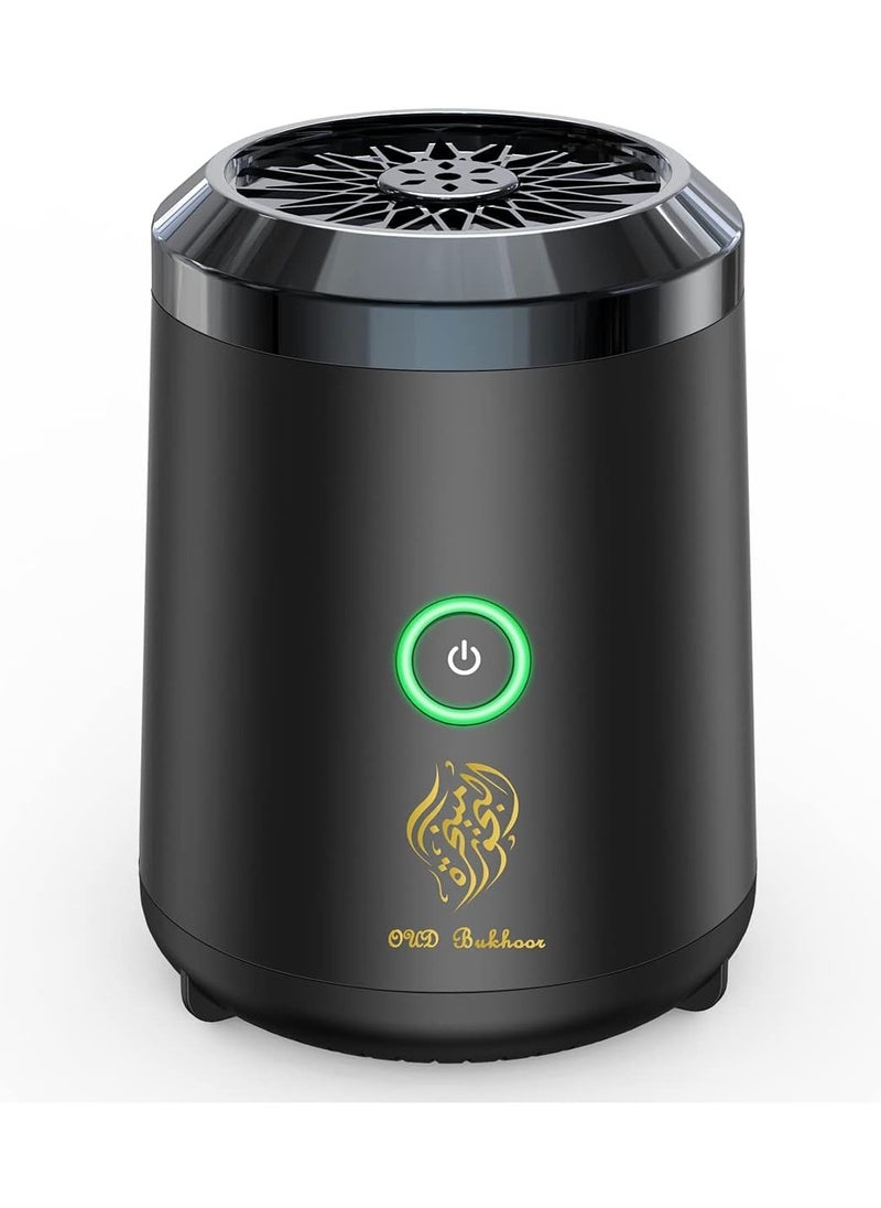 Bakhoor USB Mini Type-C Power Rechargeable Incense Burner for Car and Home Black 9.8 x 6.7 x 7.4cm  - Image 1