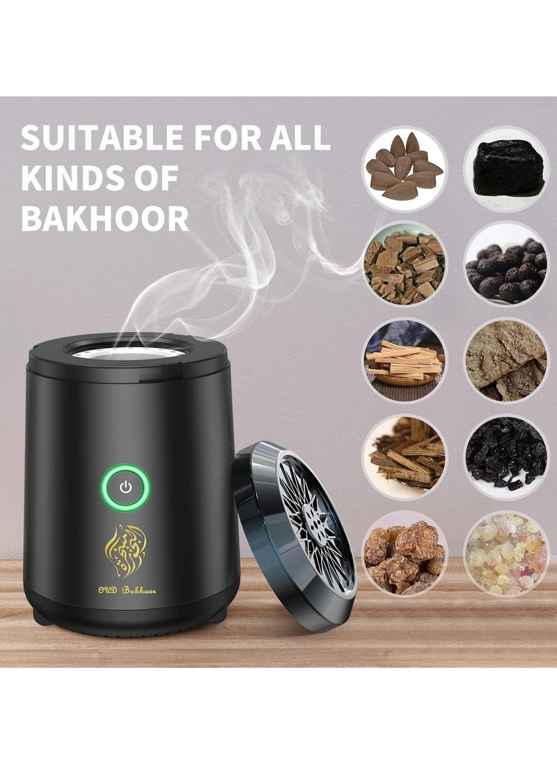 Bakhoor USB Mini Type-C Power Rechargeable Incense Burner for Car and Home Black 9.8 x 6.7 x 7.4cm  - Image 4