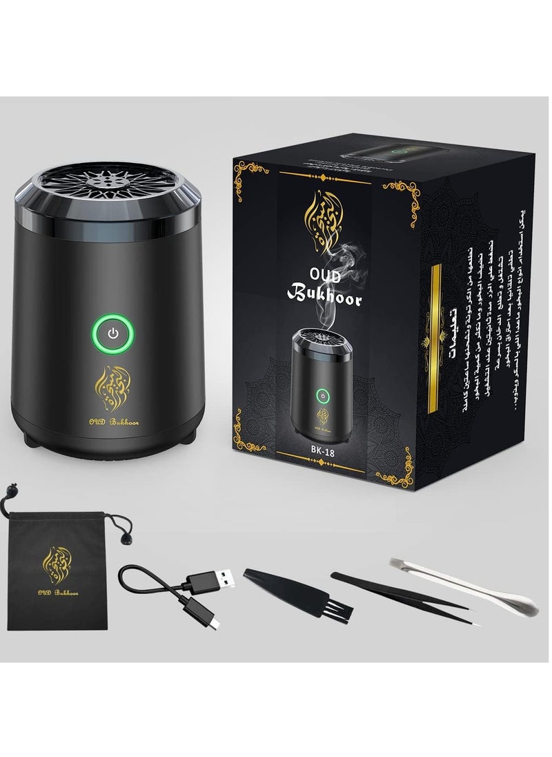 Bakhoor USB Mini Type-C Power Rechargeable Incense Burner for Car and Home Black 9.8 x 6.7 x 7.4cm  - Image 2