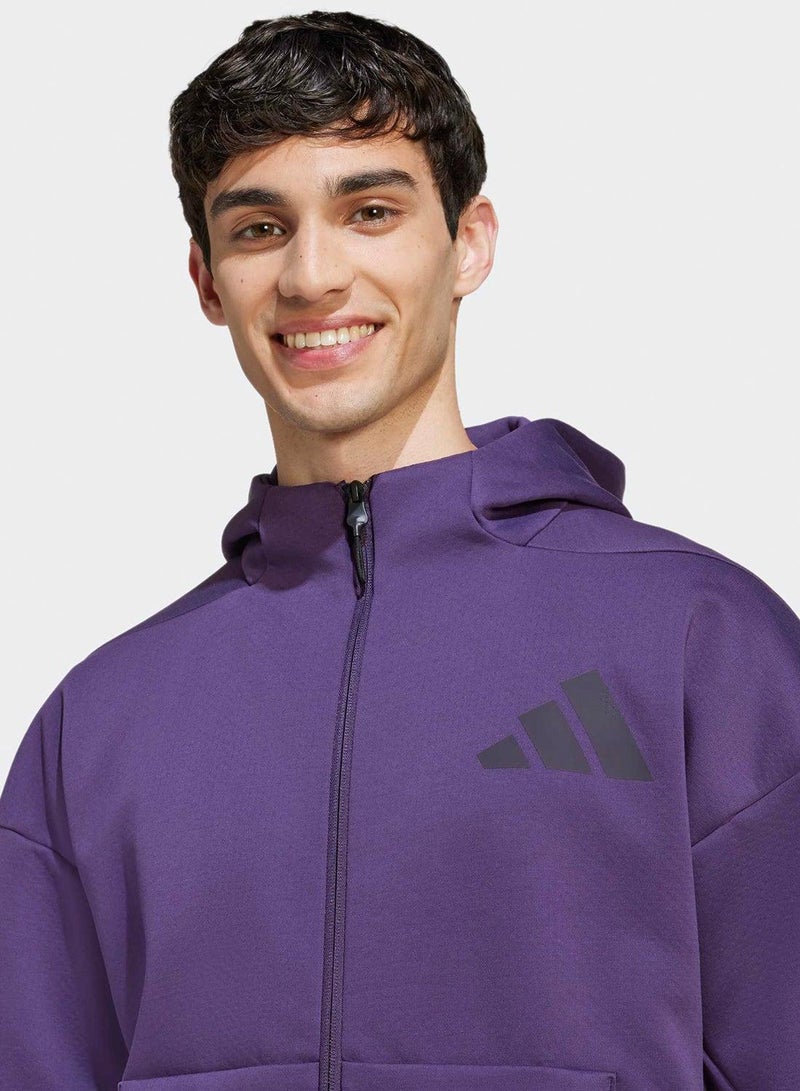 Adidas أديداس M Z.N.E. Fz M بنفسجي غير محدد رياضياً سترة رياضية للرجال - Image 3