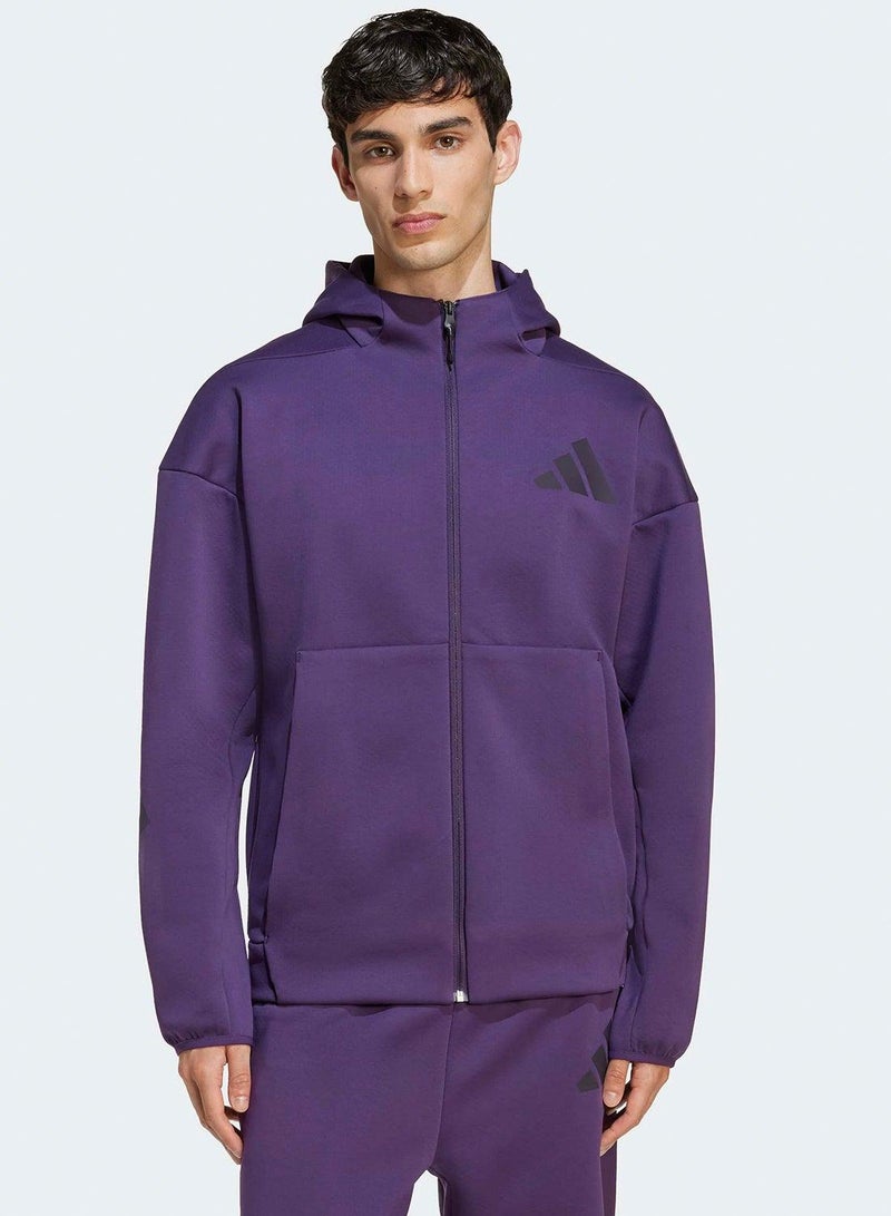 Adidas أديداس M Z.N.E. Fz M بنفسجي غير محدد رياضياً سترة رياضية للرجال - Image 1