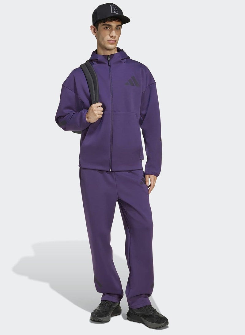 Adidas أديداس M Z.N.E. Fz M بنفسجي غير محدد رياضياً سترة رياضية للرجال - Image 4