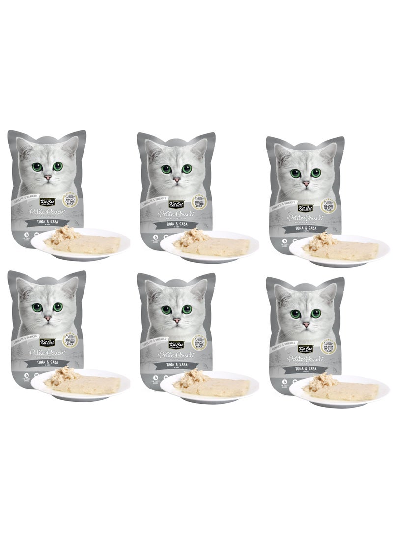 Kit Cat Kit Cat Petite Pouch (70g x 6 Pcs) – Tuna & Saba - 6 Pieces  - Image 1
