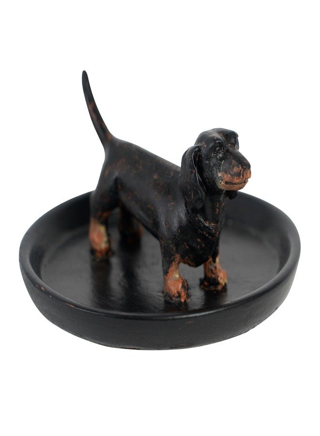 SOFFEE DESIGN Resin Dachshund Jewelry Tray, Storage for Ring Earring Necklace, Trinket Dish for Entryway Side Cabinet Bedside Table Washstand Dressing Table - Image 1