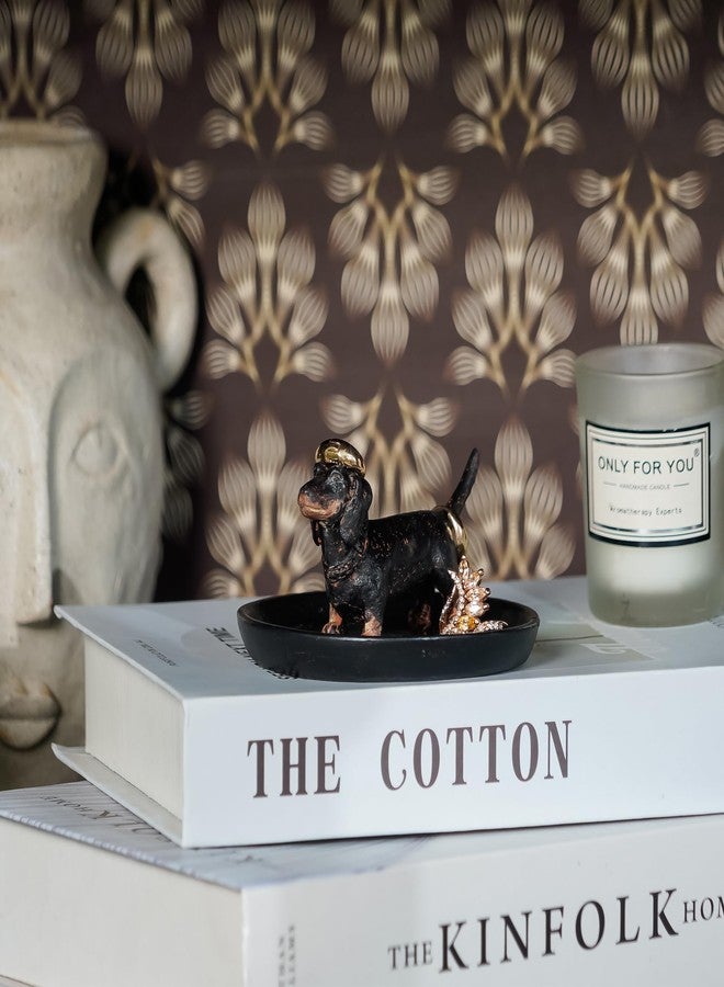 SOFFEE DESIGN Resin Dachshund Jewelry Tray, Storage for Ring Earring Necklace, Trinket Dish for Entryway Side Cabinet Bedside Table Washstand Dressing Table - Image 3