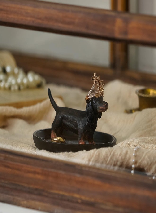 SOFFEE DESIGN Resin Dachshund Jewelry Tray, Storage for Ring Earring Necklace, Trinket Dish for Entryway Side Cabinet Bedside Table Washstand Dressing Table - Image 2