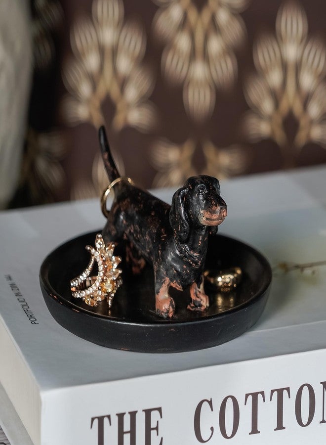 SOFFEE DESIGN Resin Dachshund Jewelry Tray, Storage for Ring Earring Necklace, Trinket Dish for Entryway Side Cabinet Bedside Table Washstand Dressing Table - Image 4