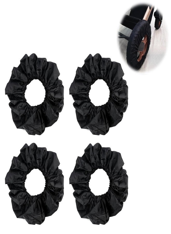 Dedoda 4 Pack Baby Stroller Wheel Cover Black Wheelchair Wheel Tire Protector for Child Kid Baby Stroller Jogger Wheels Covers Noise Reducing & Anti Scratch Cart Wheel Tire Protectors Accessories L - Image 1