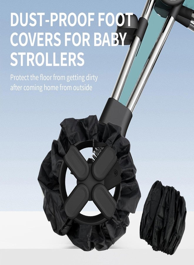 Dedoda 4 Pack Baby Stroller Wheel Cover Black Wheelchair Wheel Tire Protector for Child Kid Baby Stroller Jogger Wheels Covers Noise Reducing & Anti Scratch Cart Wheel Tire Protectors Accessories L - Image 5