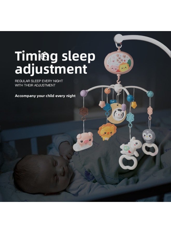 Youbain Baby Bed Bell Rattle Children 0-1 Years Old Music Rotating Bedside Bell Baby Soothing Toy Remote Control-Color:668-21/powder Bluetooth Remote Control Color Box  - Image 5