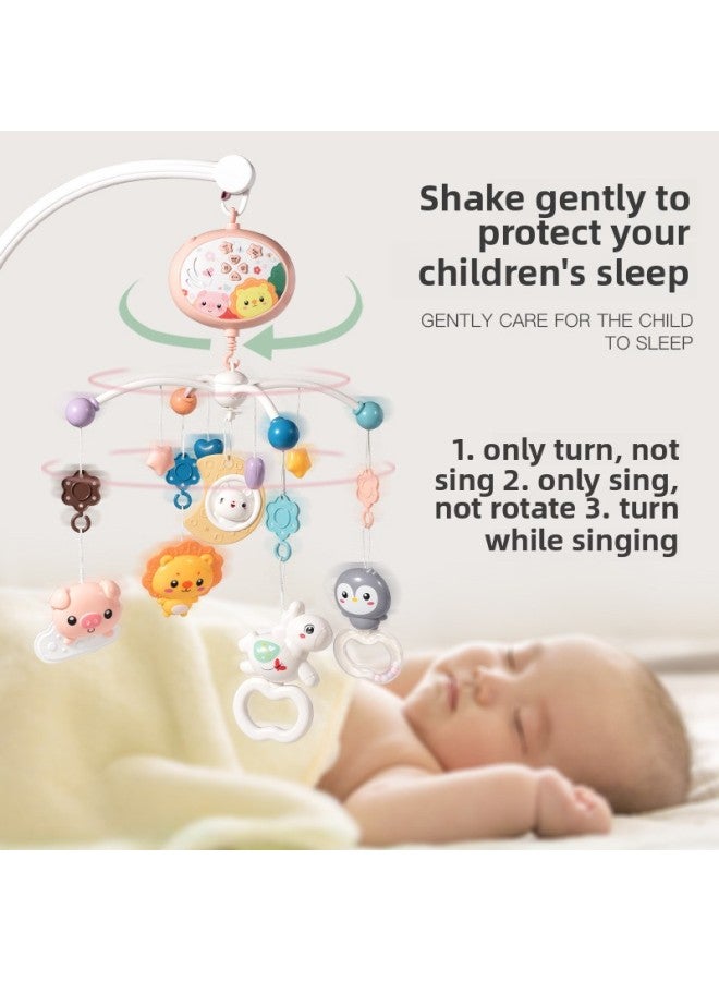 Youbain Baby Bed Bell Rattle Children 0-1 Years Old Music Rotating Bedside Bell Baby Soothing Toy Remote Control-Color:668-21/powder Bluetooth Remote Control Color Box  - Image 3
