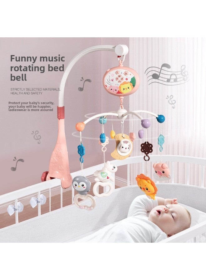 Youbain Baby Bed Bell Rattle Children 0-1 Years Old Music Rotating Bedside Bell Baby Soothing Toy Remote Control-Color:668-21/powder Bluetooth Remote Control Color Box  - Image 2