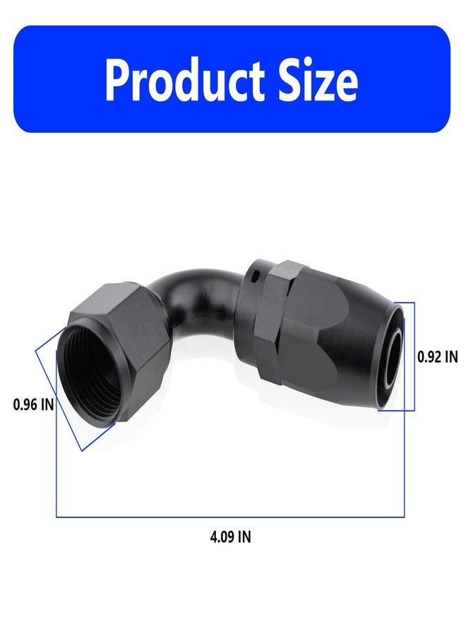 STPCTOU 10AN 90 Degree Push Lock Hose Fitting Barb End Adapter for For Rubber Fuel Line Oil Fuel Cooler Kits Reusable Hose Adaptor Anodized Aluminum Alloy Black(90 Degree, AN10) - Image 2