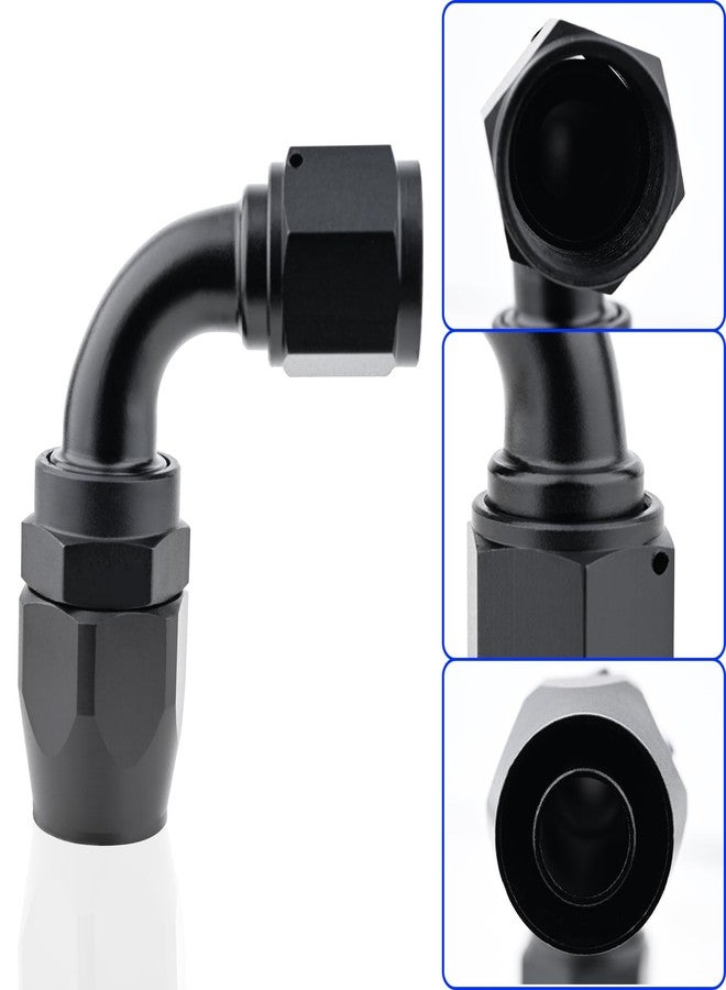 STPCTOU 10AN 90 Degree Push Lock Hose Fitting Barb End Adapter for For Rubber Fuel Line Oil Fuel Cooler Kits Reusable Hose Adaptor Anodized Aluminum Alloy Black(90 Degree, AN10) - Image 3