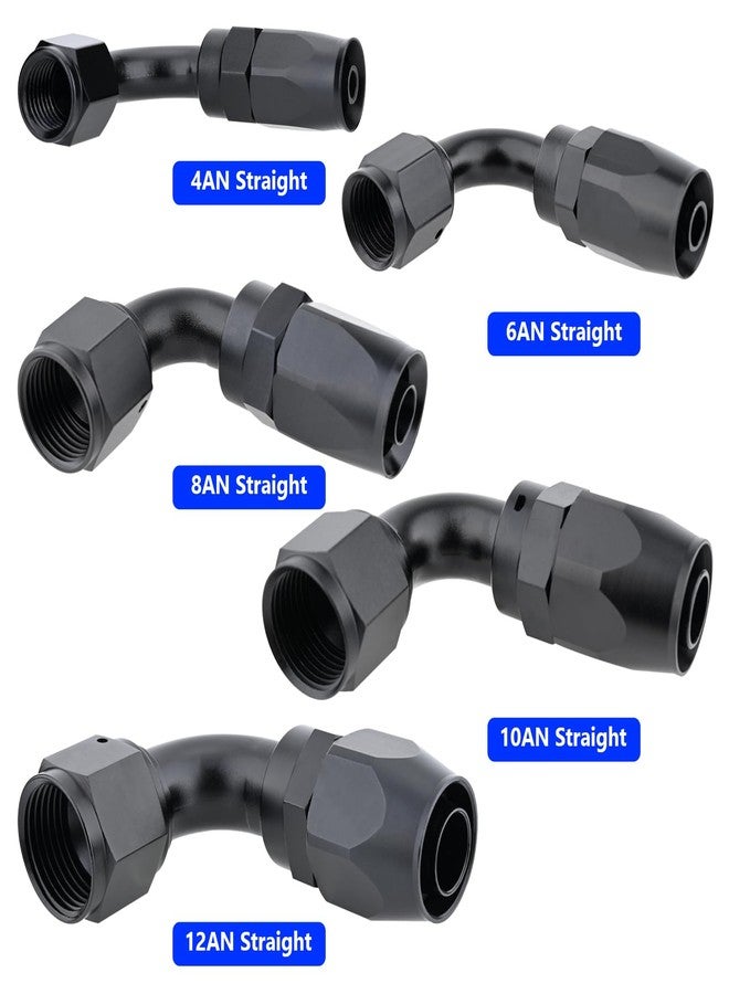 STPCTOU 10AN 90 Degree Push Lock Hose Fitting Barb End Adapter for For Rubber Fuel Line Oil Fuel Cooler Kits Reusable Hose Adaptor Anodized Aluminum Alloy Black(90 Degree, AN10) - Image 5